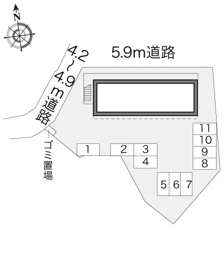 ★手数料０円★中間市深坂１丁目 月極駐車場